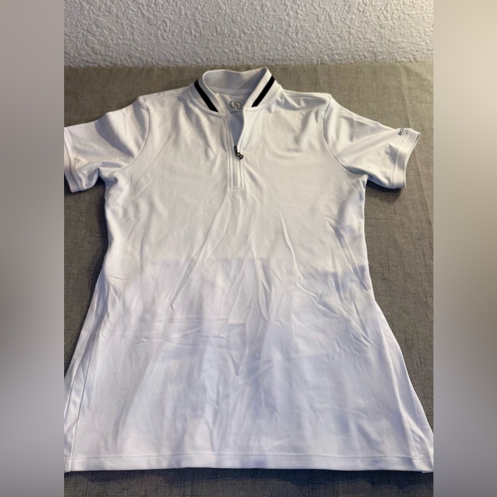 Bogner Cady Golf Tennis Pleated Back Shirt White Women's Size M